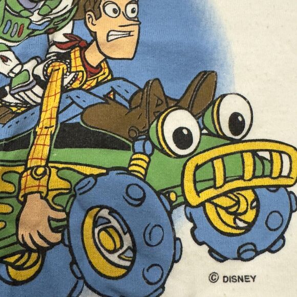 Vintage Disney Toy Story Shirt kids White Blue Buzz Woody RC Made USA 90s *READ* - Picture 4 of 12